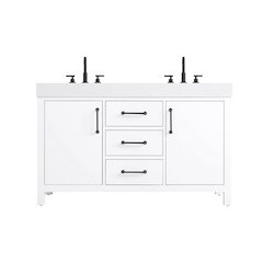 54 inch Double Bathroom Vanity In White