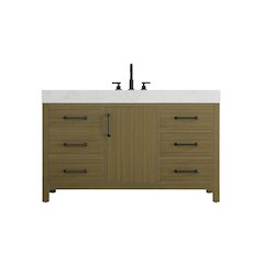 54 inch Single Bathroom Vanity In Chestnut Brown