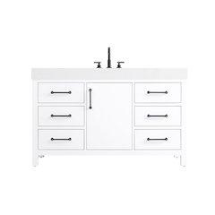54 inch Single Bathroom Vanity In White