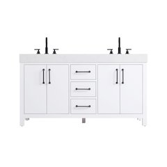 60 inch Double Bathroom Vanity In White