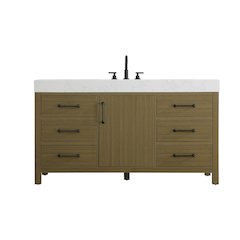 60 inch Single Bathroom Vanity In Chestnut Brown