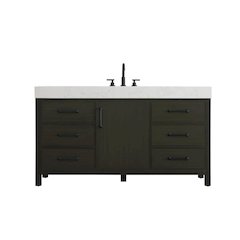 60 inch Single Bathroom Vanity In Mocha Brown