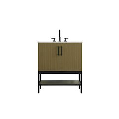 30 Inch Single Bathroom Vanity In Chestnut Brown