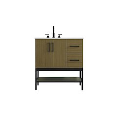 32 Inch Single Bathroom Vanity In Chestnut Brown