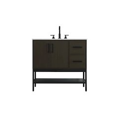 36 Inch Single Bathroom Vanity In Mocha Brown