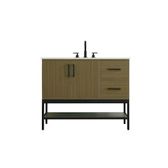 42 Inch Single Bathroom Vanity In Chestnut Brown