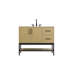 42 Inch Single Bathroom Vanity In Honey Brown
