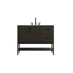 42 Inch Single Bathroom Vanity In Mocha Brown