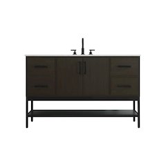54 Inch Single Bathroom Vanity In Mocha Brown