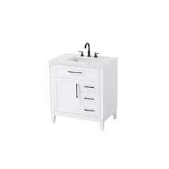 32 inch Single Bathroom Vanity in Honey White