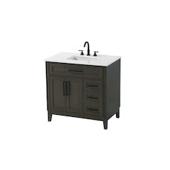 36 inch Single Bathroom Vanity in Mocha Brown