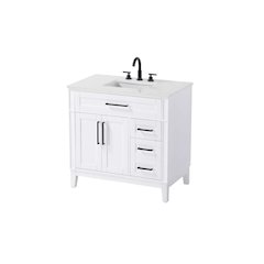 36 inch Single Bathroom Vanity in Honey White