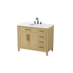 42 inch Single Bathroom Vanity in Honey Brown