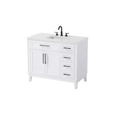 42 inch Single Bathroom Vanity in Honey White