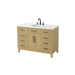 48 inch Single Bathroom Vanity in Honey Brown