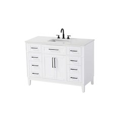 48 inch Single Bathroom Vanity in Honey White