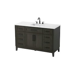54 inch Single Bathroom Vanity in Mocha Brown