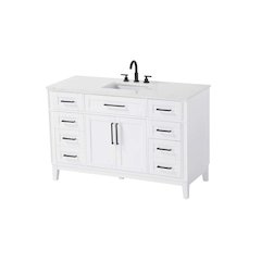 54 inch Single Bathroom Vanity in White