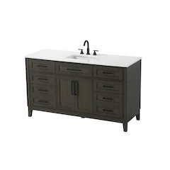 60 inch Single Bathroom Vanity in Mocha Brown