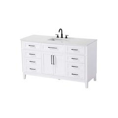 60 inch Single Bathroom Vanity in White