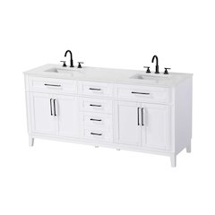 72 inch Double Bathroom Vanity in White