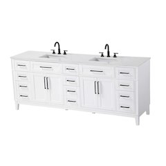 84 inch Double Bathroom Vanity in White