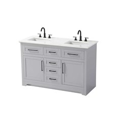 54 inch Double Bathroom Vanity in Grey