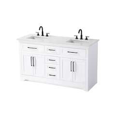 60 inch Double Bathroom Vanity in White