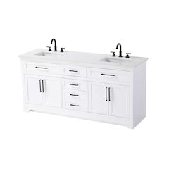 72 inch Double Bathroom Vanity in White