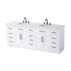 84 inch Double Bathroom Vanity in White