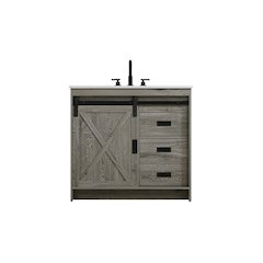 Austin 36 Inch Single Bathroom Vanity In Rustic Grey