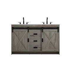 Austin 54 Inch Double Bathroom Vanity In Rustic Grey