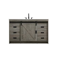 Austin 54 Inch Single Bathroom Vanity In Rustic Grey