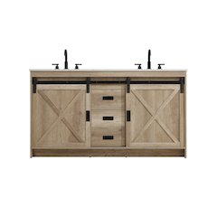 Austin 60 Inch Double Bathroom Vanity In Natural Oak