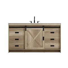 Austin 60 Inch Single Bathroom Vanity In Natural Oak