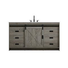 Austin 60 Inch Single Bathroom Vanity In Rustic Grey