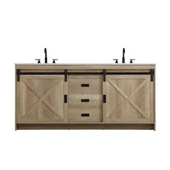 Austin 72 Inch Double Bathroom Vanity In Natural Oak