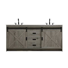 Austin 72 Inch Double Bathroom Vanity In Rustic Grey