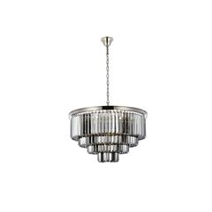 Sydney 17 light polished nickel Chandelier Silver Shade (Grey) Royal Cut Crystal