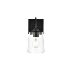 Avani 1 light Black and Clear Bath Sconce