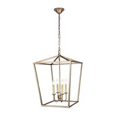 Maddox Collection Pendant D17 H24.25 Lt:4 Vintage Silver Finish