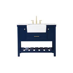 42 inch Single bathroom vanity in blue