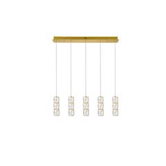 Polaris LED light gold Pendant Clear Royal Cut Crystal