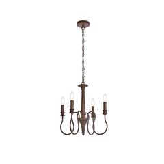 Flynx 4 lights pendant in weathered oak