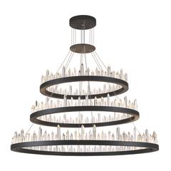 Malta 128 light Satin Dark Grey Chandelier Clear Royal Cut Crystal