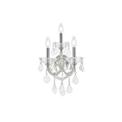 Maria Theresa 3 light Chrome Wall Sconce Clear Royal Cut Crystal