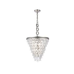 Nordic 5 light antique silver Pendant Clear Royal Cut Crystal