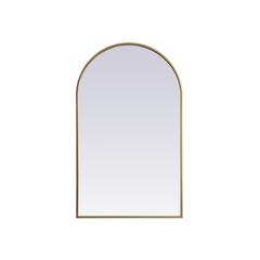 Metal Frame Arch Mirror 24x40 Inch in Brass
