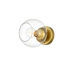 Rogelio 1 light Brass and Clear Bath Sconce