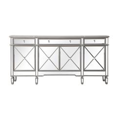 72 inch mirrored credenza in silver